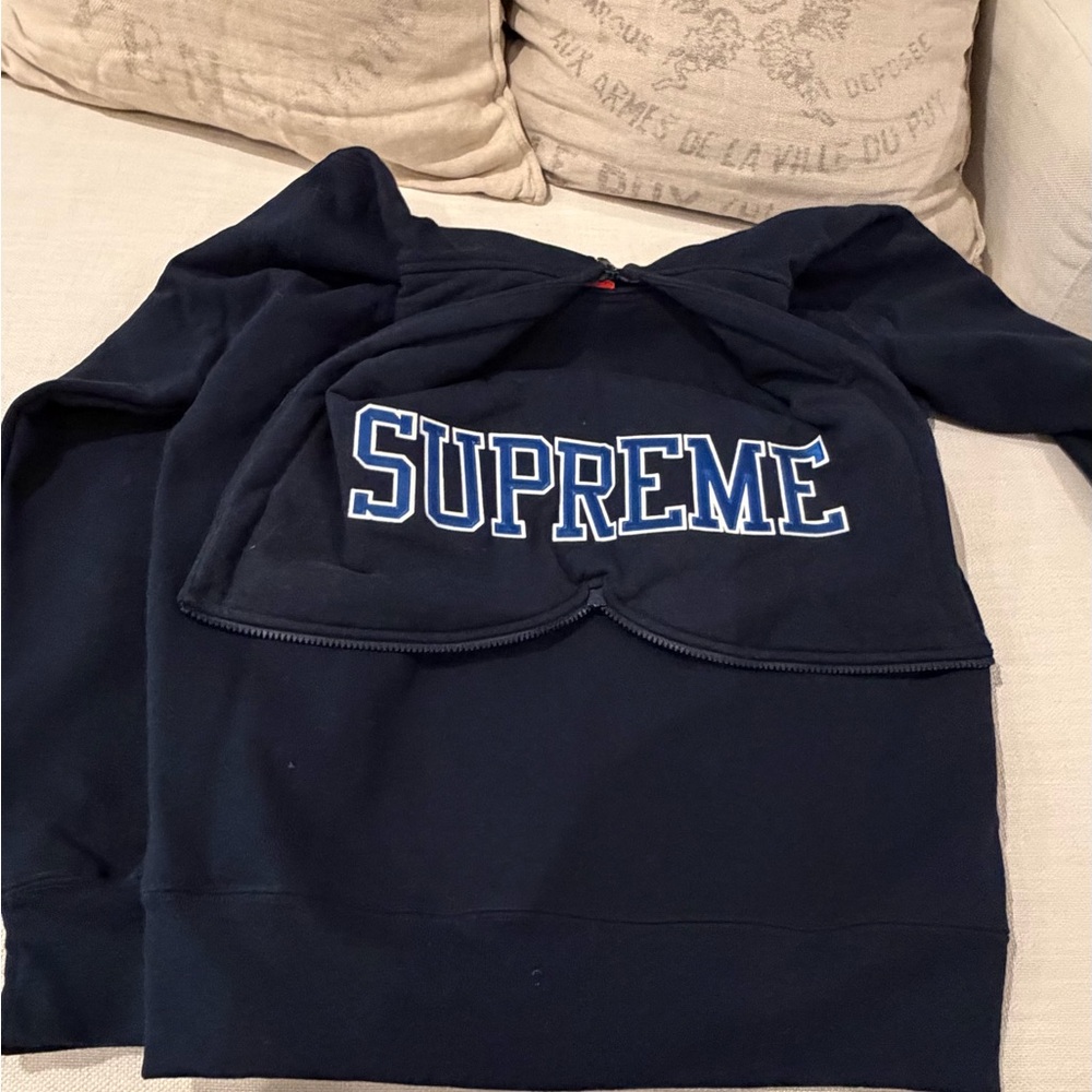 Supreme Dark Blue Sweatshirt with Logo